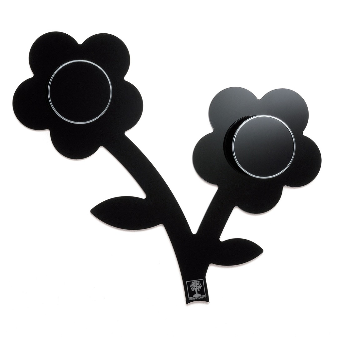 Stenski obešalnik Appendifiore - Metakrilat Črna Stenski obešalnik Appendifiore - Metakrilat Črna