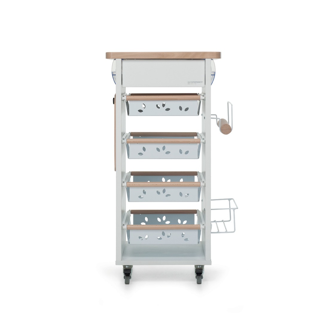 Kompaktni kuhinjski voziček Bistrot - Naturale/Bela