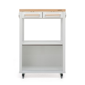 Eleganten Kuhinjski Voziček - Benchef Naturale/Bela Eleganten Kuhinjski Voziček - Benchef Naturale/Bela