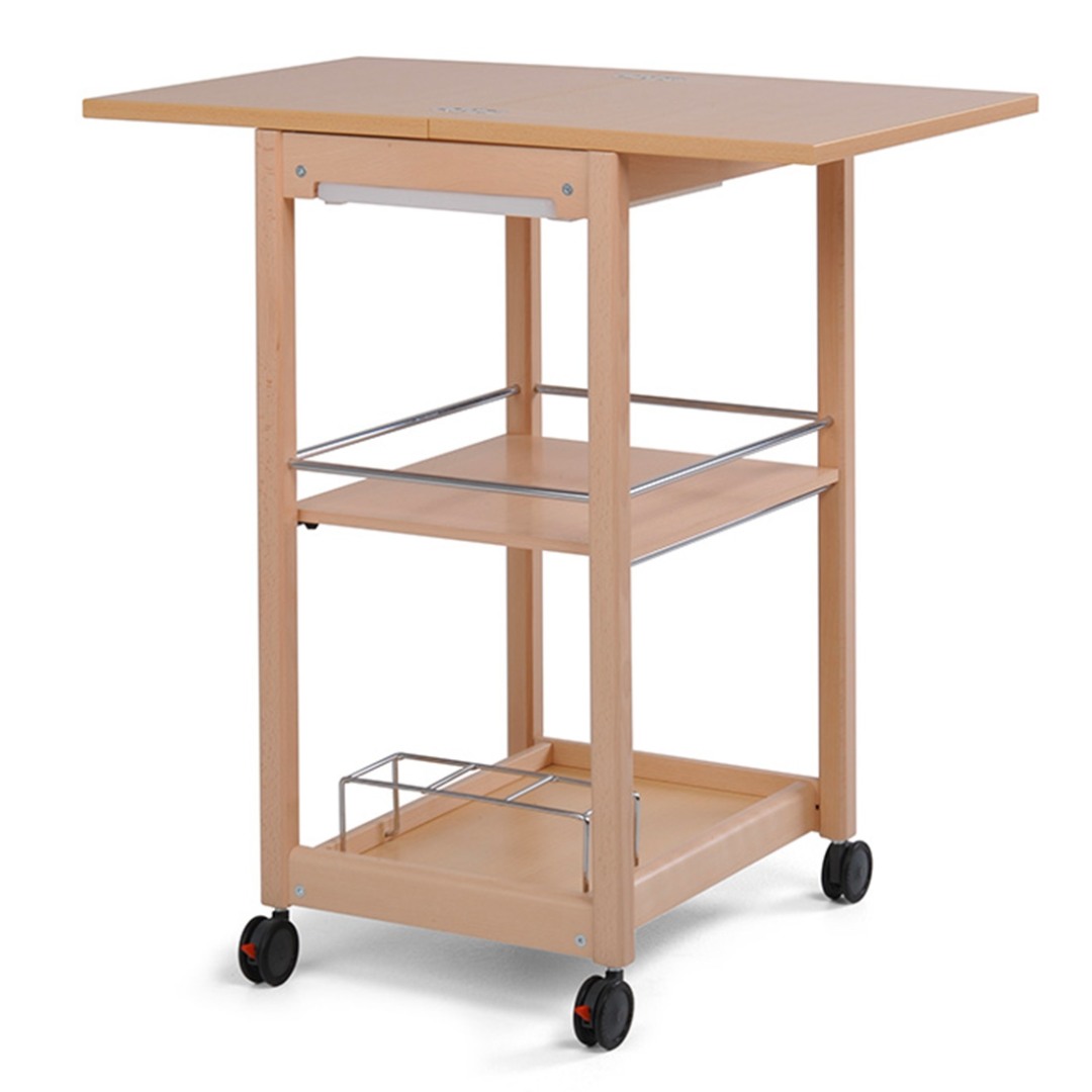 Leseni kuhinjski voziček Servi-tu – večnamenska miza