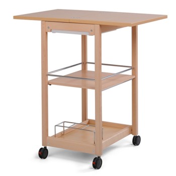 Leseni kuhinjski voziček Servi-tu – večnamenska miza
