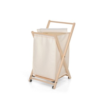 Leseni voziček za perilo Angel - Naturale