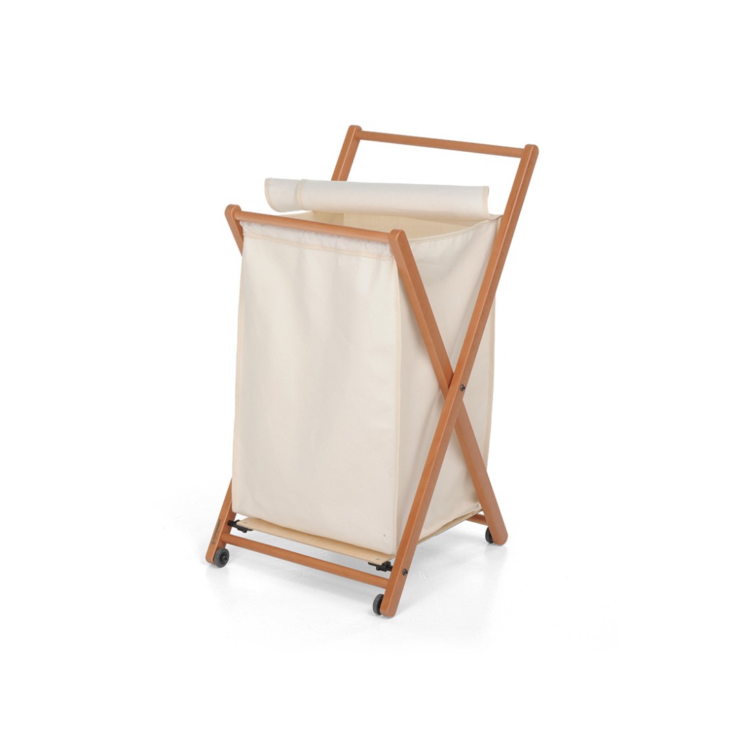 Leseni voziček za perilo Angel - Oreh