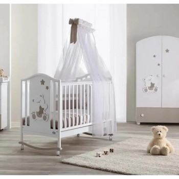 Pali ORSONE Tortora lesena otroška postelja z vzmetnico