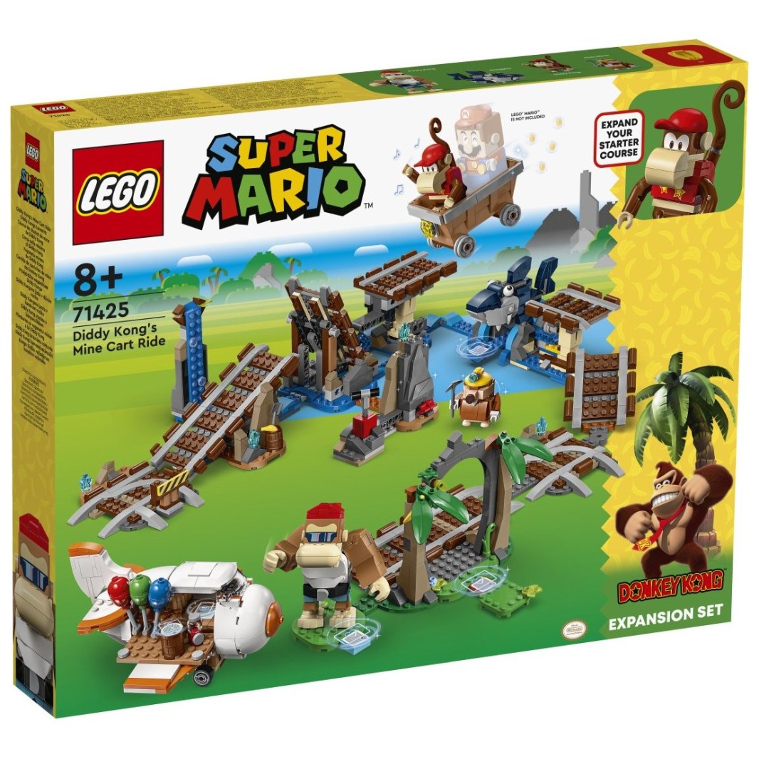 Lego kocke Super Mario Razširitveni komplet Diddy Kongova vožnja z rudniškim vozičkom 71425
