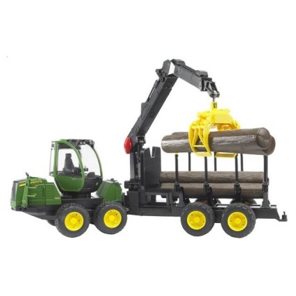 BRUDER traktor John Deere s utovarivačem i prikolicom za drva 02133