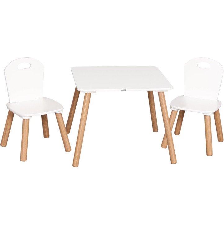 Stol in mizica ATHENA z dvema stolčkoma white