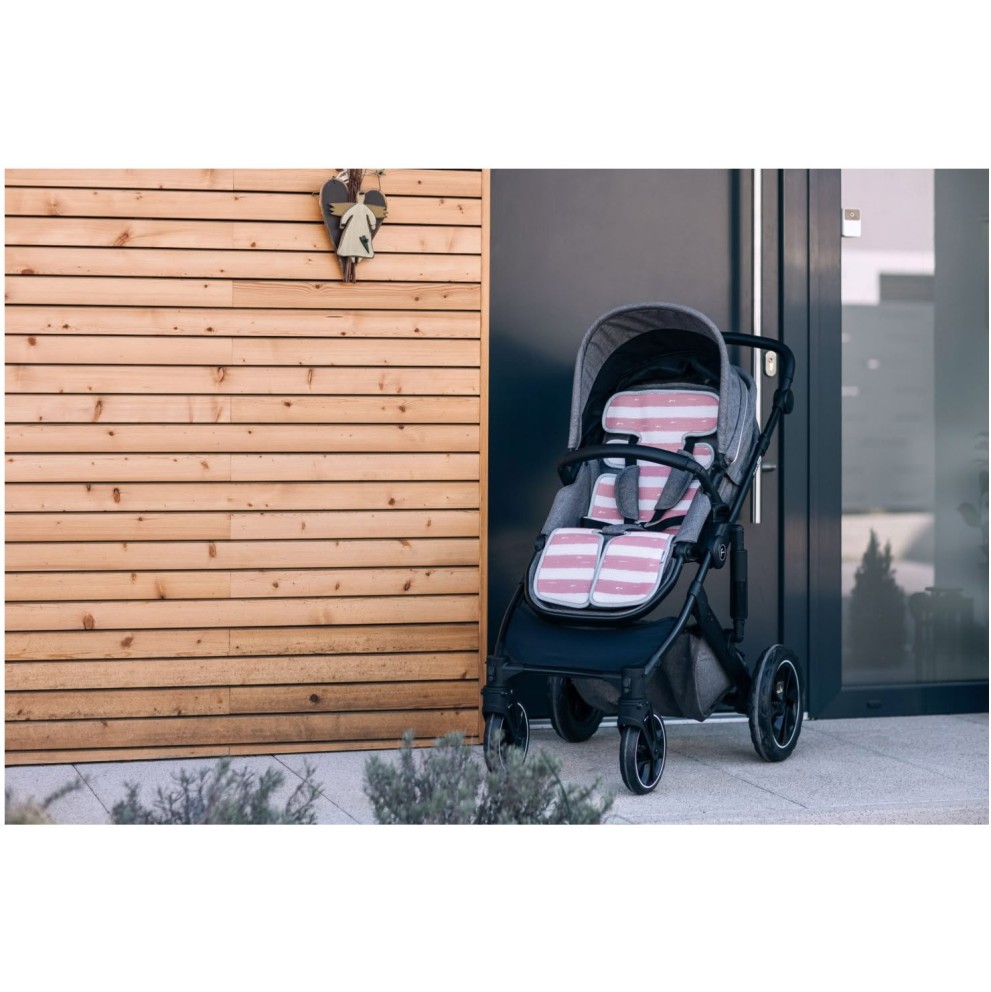 Univerzalna podloga za kolica i autosjedalicu 3D MESH Pink White