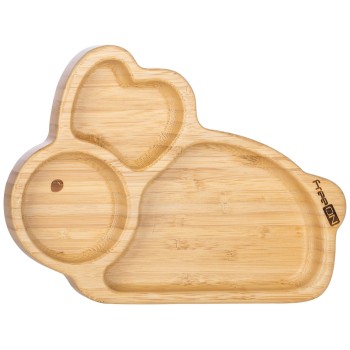 FreeON krožnik bambusov s priseskom bunny brown