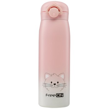 Termo steklenička 480 ml muca pink