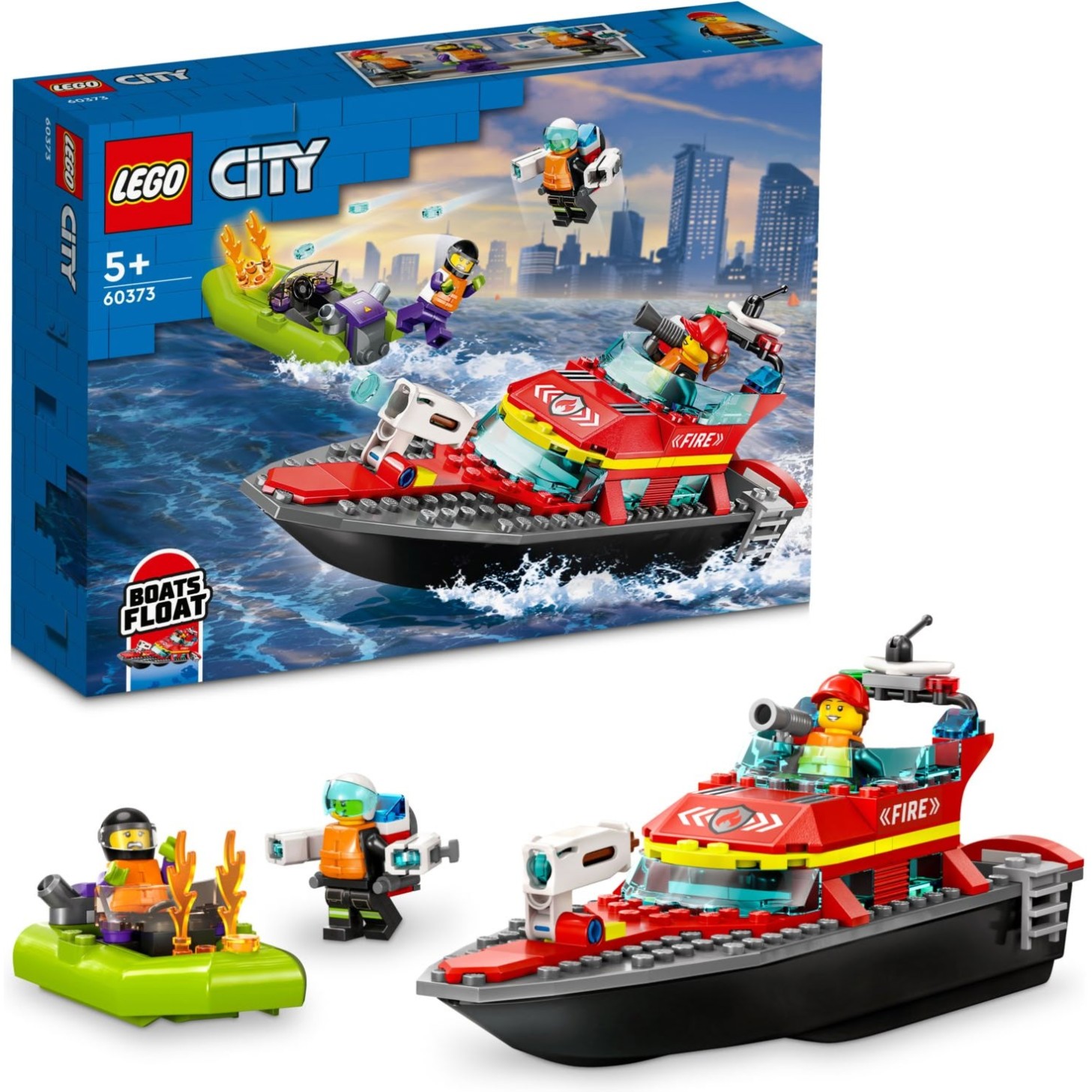 Lego kocke City Gasilski reševalni čoln 60373