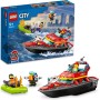 Lego kocke City Gasilski reševalni čoln 60373