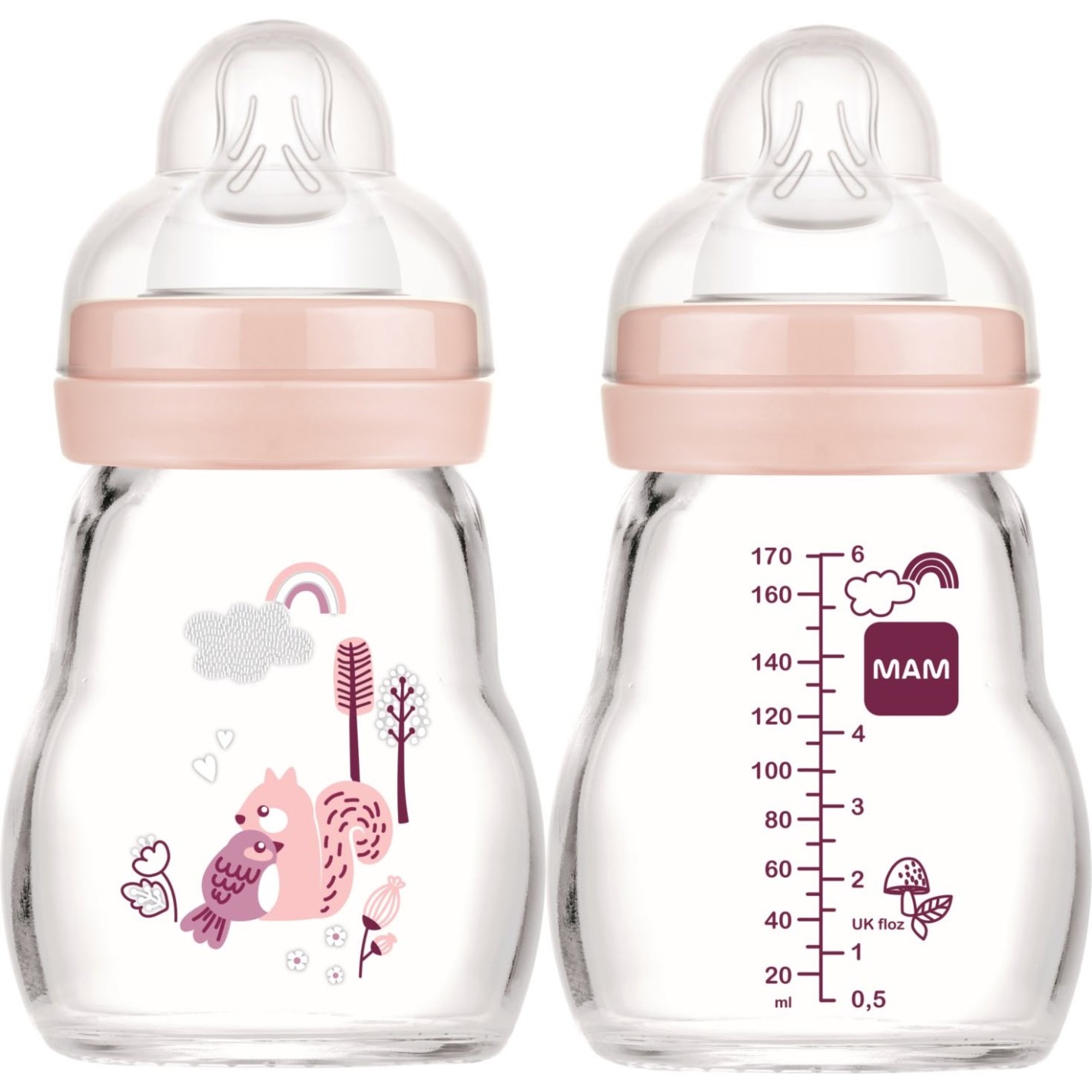 MAM steklenička steklena 170ml sort 638046