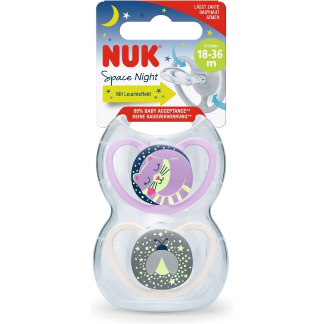 Nuk tolažilna duda - silikon Space Night vel.1 (18-36 mes), sort, 2 kosa sort Nuk tolažilna duda - silikon Space Night vel.1 (18-36 mes), sort, 2 kosa sort