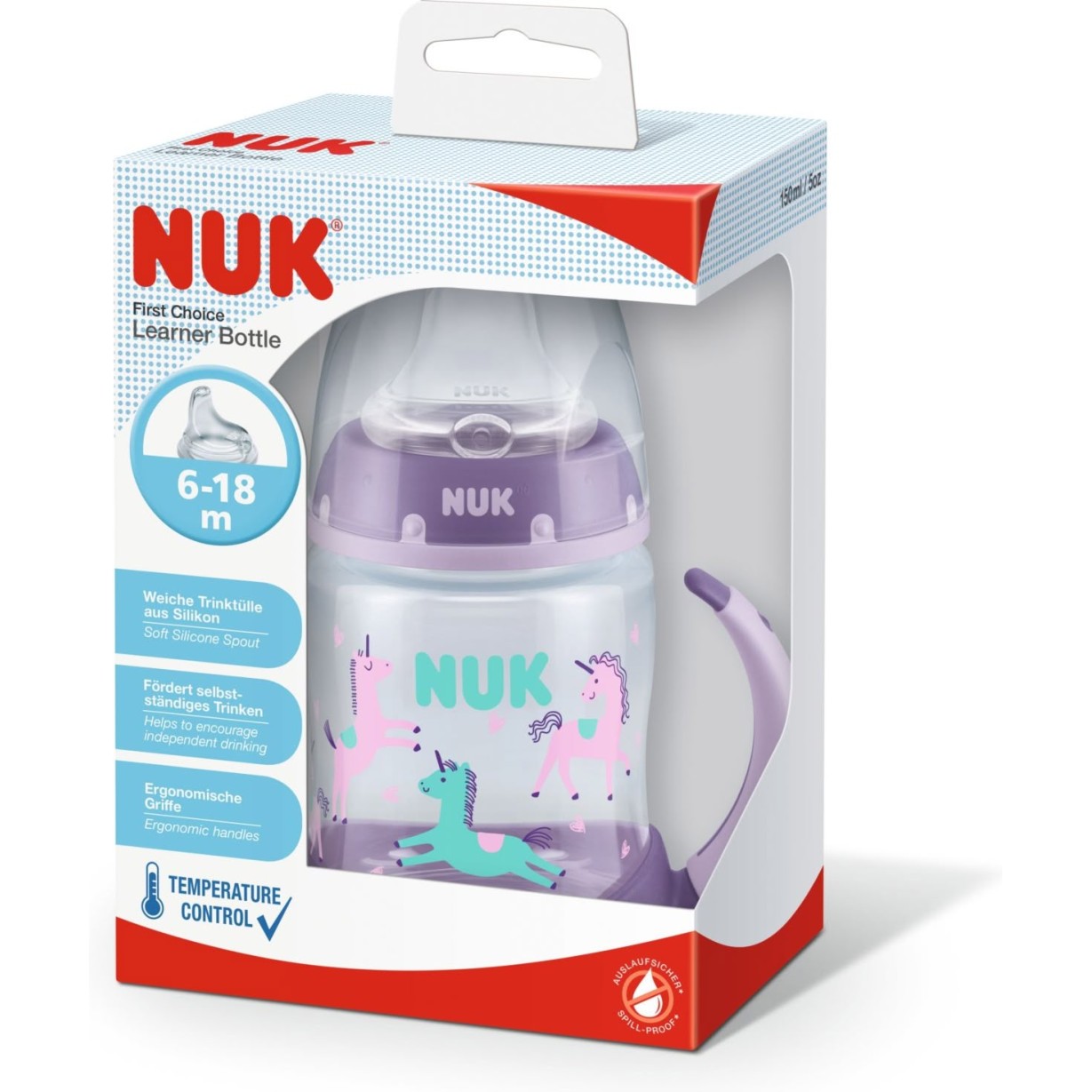 Nuk lonček FC z vgrajenim temp. indokatorjem, silikon, 150 ml multicolor