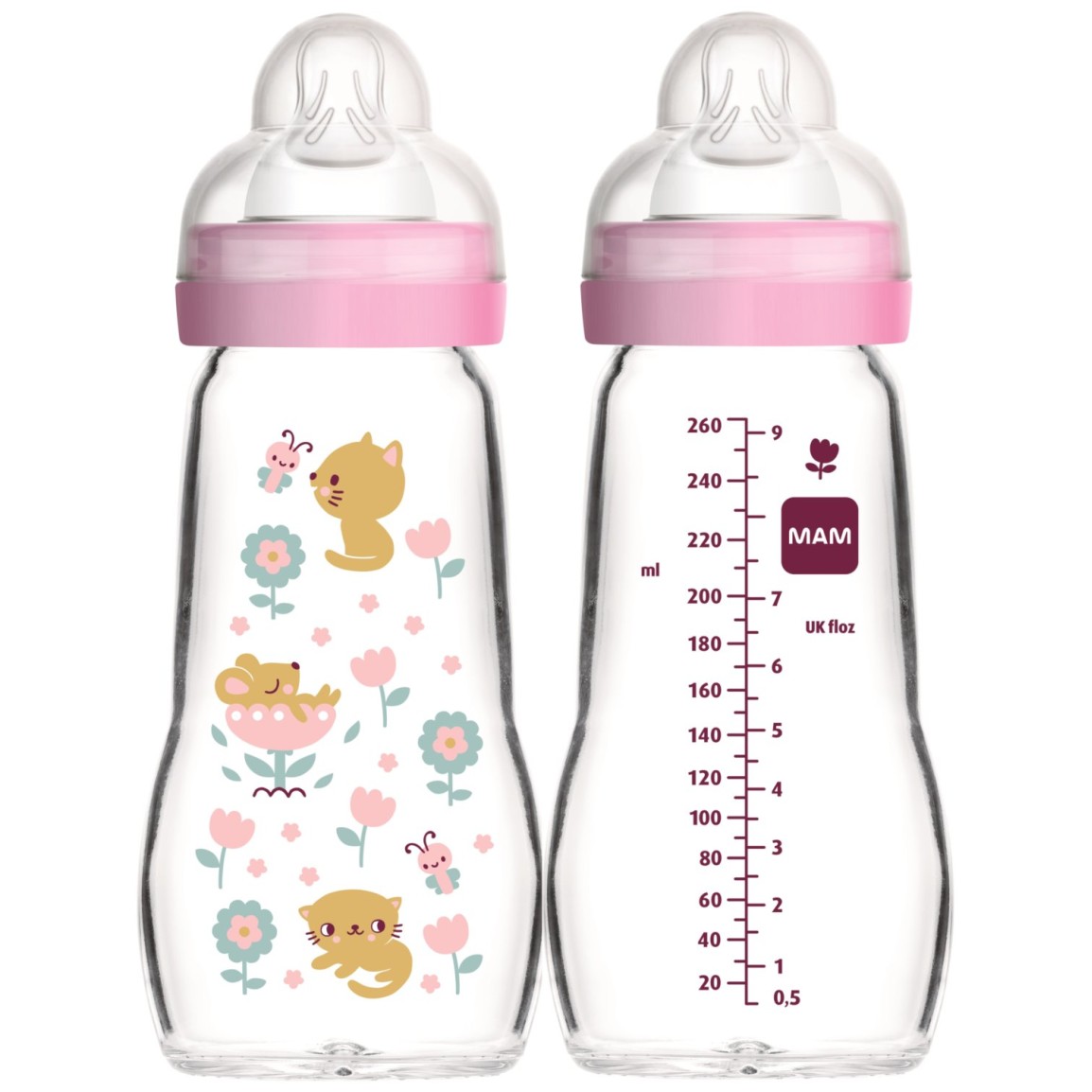 MAM staklena bočica 260 ml 2+mj sort 638053