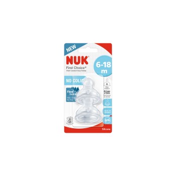 Nuk cucelj silikon FC (6-18 m), y pretok, 2kosa multicolor