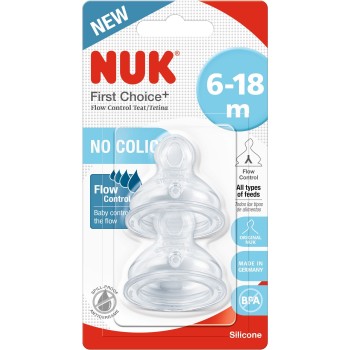 Nuk cucelj silikon FC (6-18 m), y pretok, 2kosa multicolor