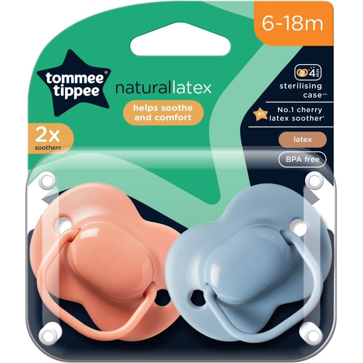 Tommee Tippee Duda varalica - Lateks, Trešnja, 6-18 m, 2/1