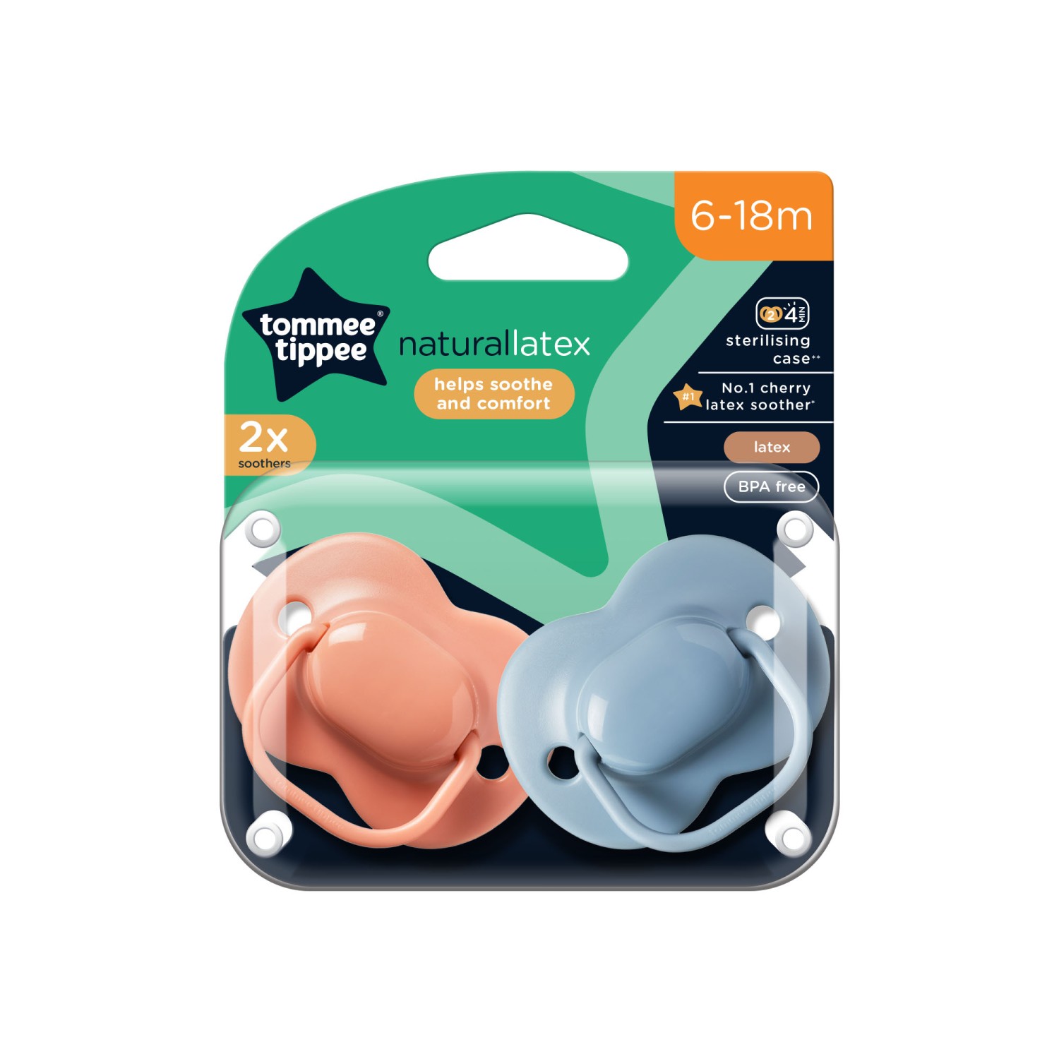 Tommee Tippee Duda varalica - Lateks, Trešnja, 6-18 m, 2/1