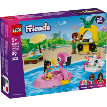 Lego® Friends 42658 Zabava na bazenu s samorogom in plamencem