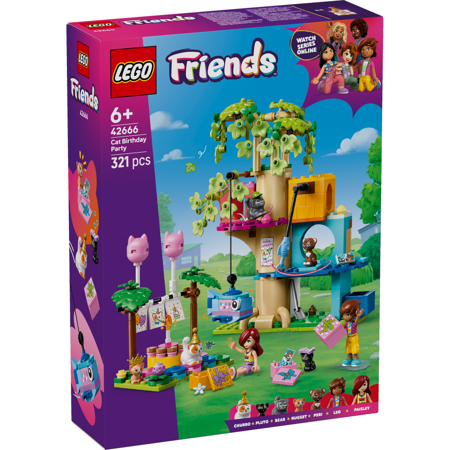 Lego® Friends 42666 Mačja rojstnodnevna zabava in hiša na drevesu