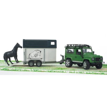 Bruder jeep Land Rover s prikolico in konjem Bruder jeep Land Rover s prikolico in konjem