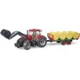 BRUDER traktor Case IH Optum CVX s prednjim utovarivačem, transport bala + 8 balirki 03198