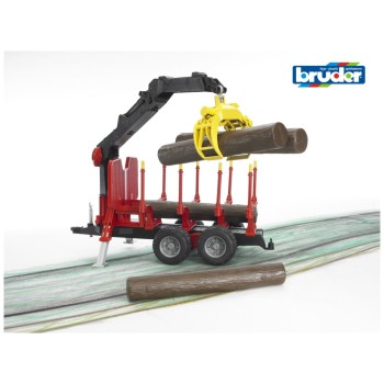 Bruder prikolica za nalaganje + 4 hlodi 43 cm 02252