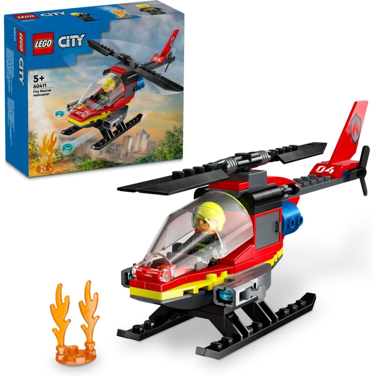 Lego kocke City Helikopter za reševanje iz požarov 60411