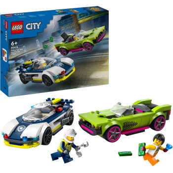 Lego kocke City Policijski avtomobil in avto z močnim motorjem 60415