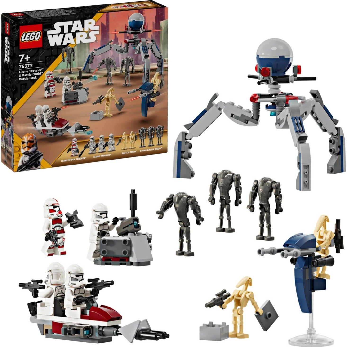 Lego kocke Star Wars Bojni paket Klonski bojevnik in Bojni droid 75372