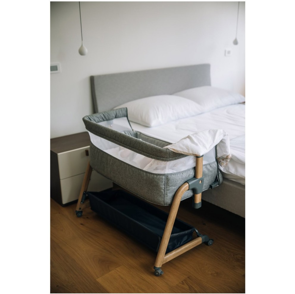 Obposteljna posteljica BLISS s predalom grey