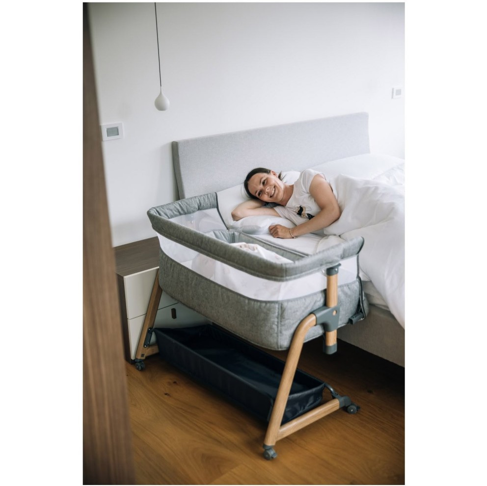 Obposteljna posteljica BLISS s predalom grey