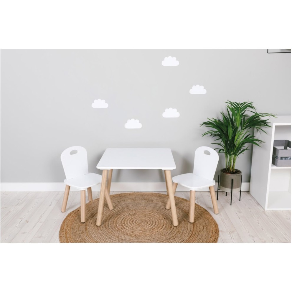 Stol in mizica ATHENA z dvema stolčkoma white