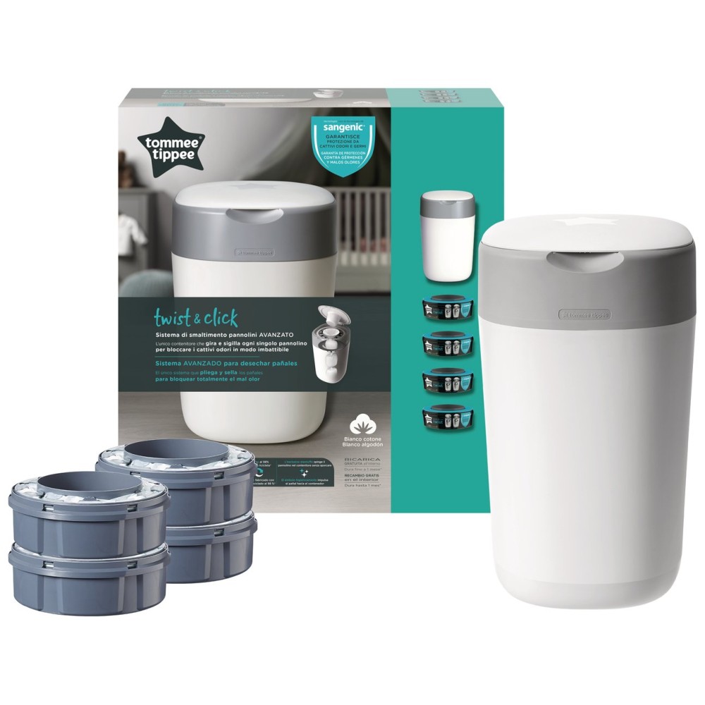 Sangenic kaseta s folijo za koš Twist&Click začetni set (koš + 4 kasete)