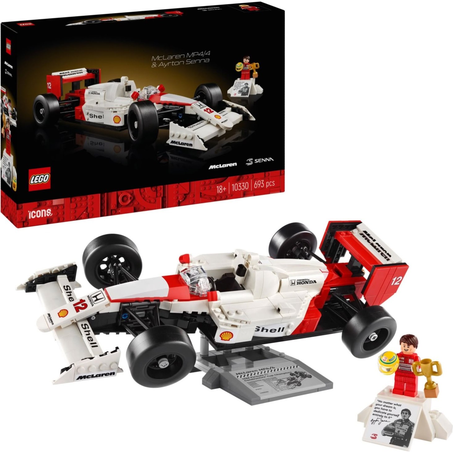 Lego kocke Icons McLaren MP4/4 in Ayrton Senna 10330