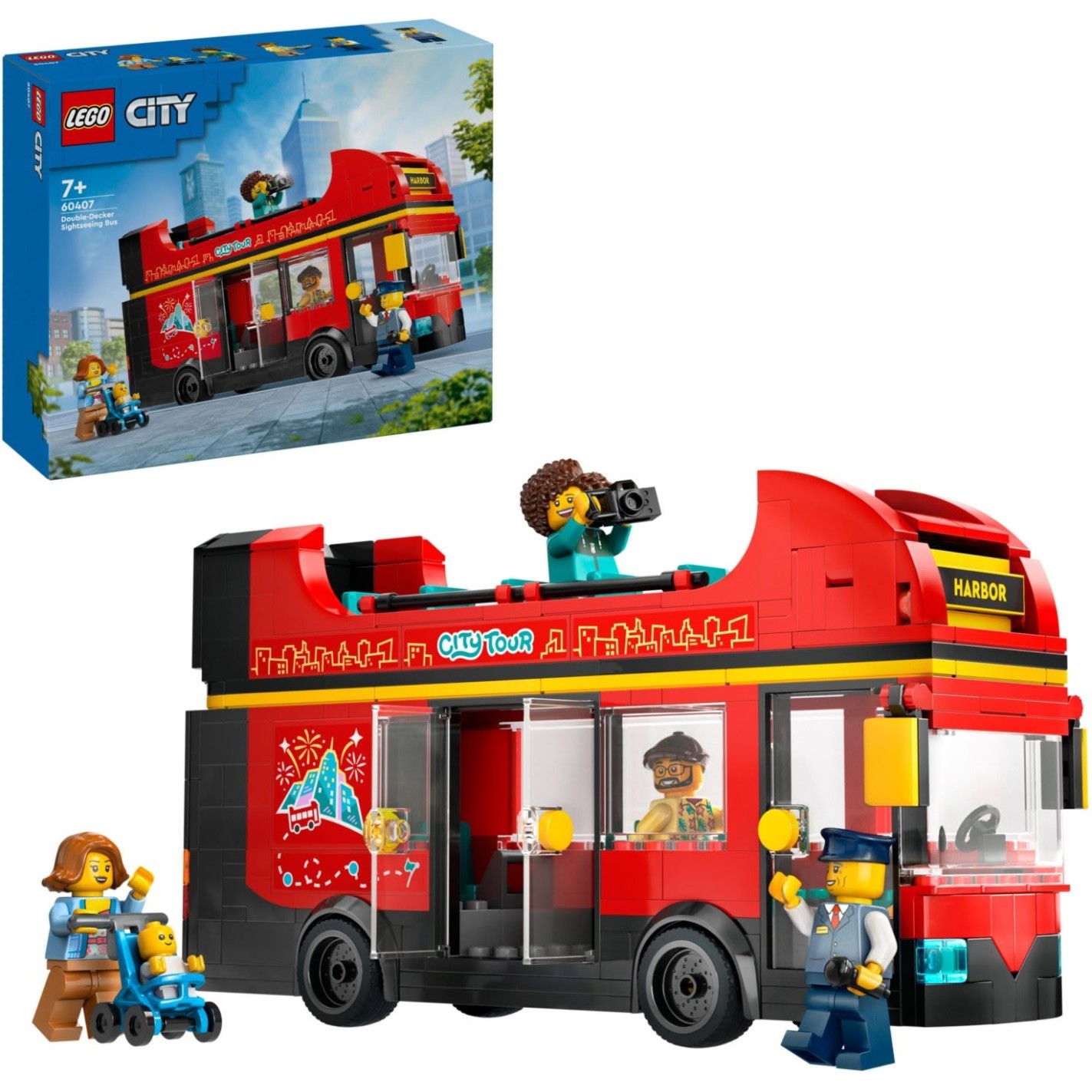Lego kocke City Rdeči dvonadstropni turistični avtobus 60407