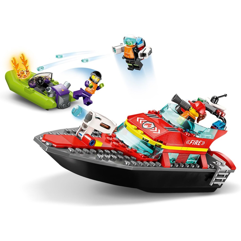 Lego kocke City Gasilski reševalni čoln 60373