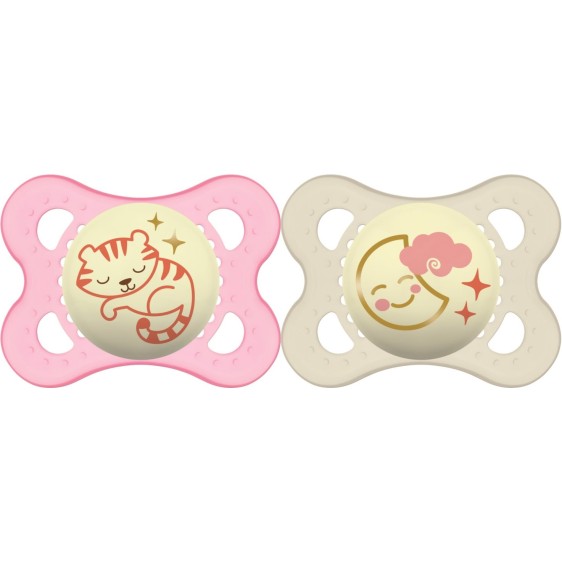 MAM duda varalica - silikon Night 2-6 mes., 2 kom sort 350177