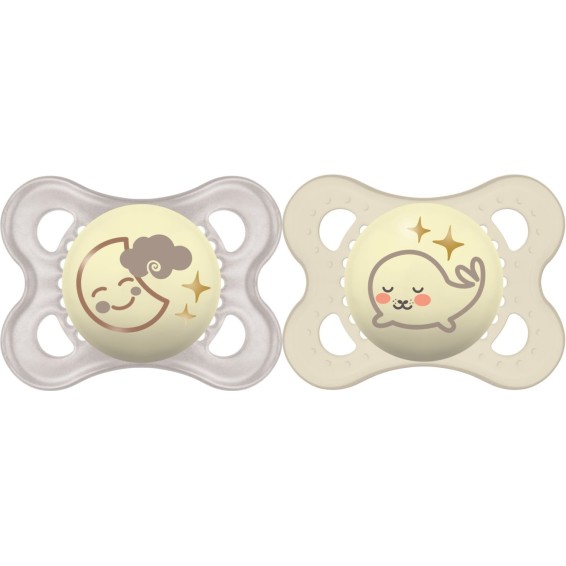 MAM duda varalica - silikon Night 2-6 mes., 2 kom sort 350177