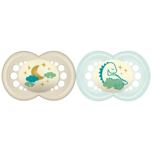 MAM tolažilna duda - silikon Night 6+ mes., silikon, 2 kosa sort 350283 MAM tolažilna duda - silikon Night 6+ mes., silikon, 2 kosa sort 350283