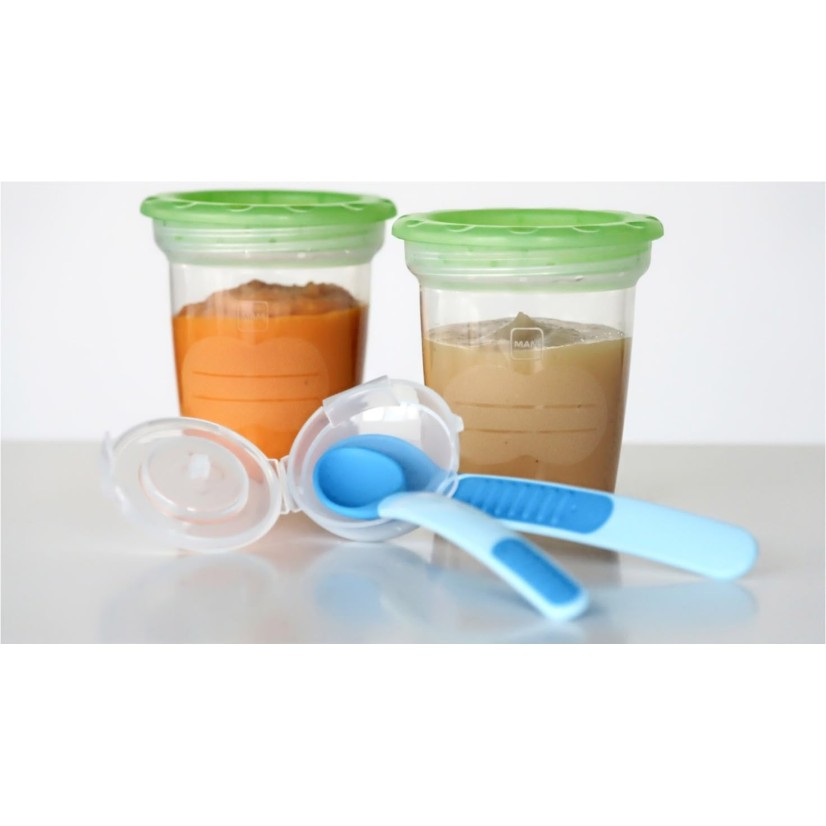 MAM žlice set 2 mekane sa poklopcem 6+mj 504495