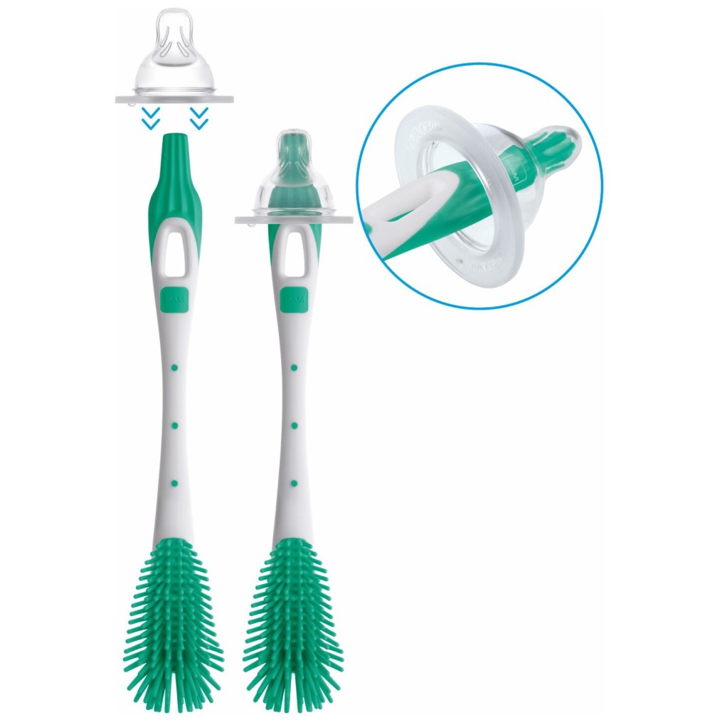 MAM ščetka za stekleničke mehka in cucelj yellow/green 670053 MAM ščetka za stekleničke mehka in cucelj yellow/green 670053