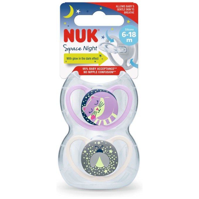 NUK duda varalica - silikon Space Night space&night 6-18 m
