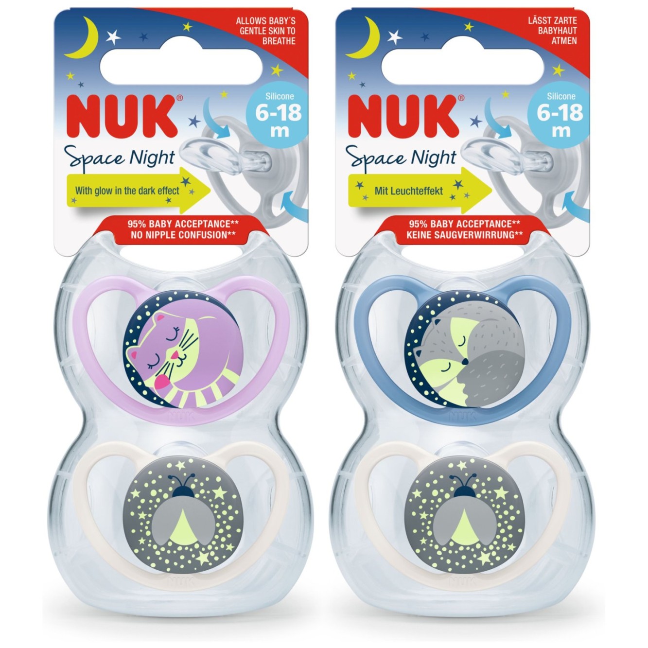 NUK duda varalica - silikon Space Night space&night 6-18 m