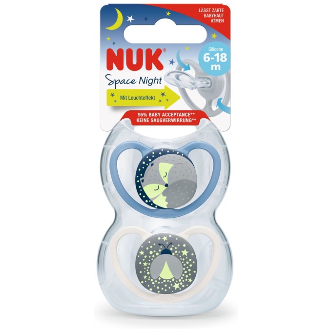 NUK duda varalica - silikon Space Night space&night 6-18 m