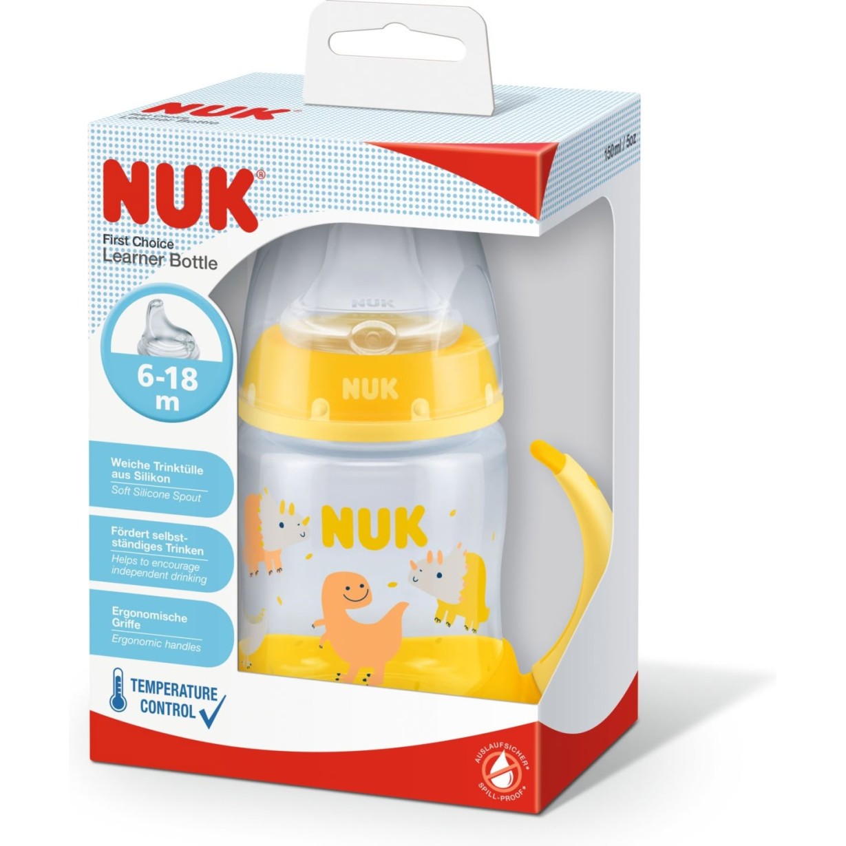 Nuk lonček FC z vgrajenim temp. indokatorjem, silikon, 150 ml multicolor