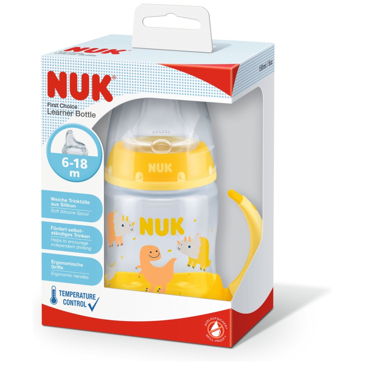 NUK čašica FC learner sa termometrom, silikon, 150 ml multicolor
