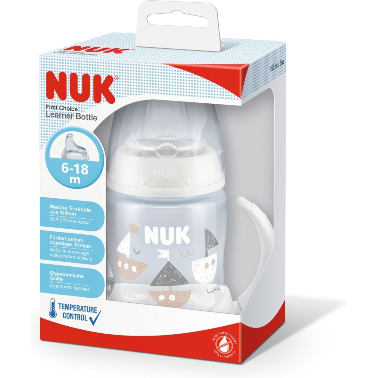 Nuk lonček FC z vgrajenim temp. indokatorjem, silikon, 150 ml multicolor